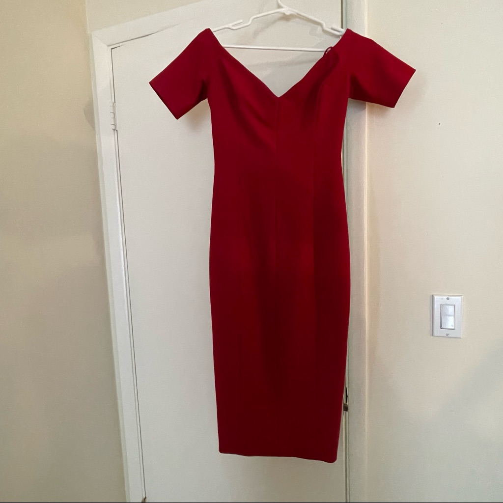 Cinq A Sept New Size 2 Midi Off Shoulder Pencil Dress.